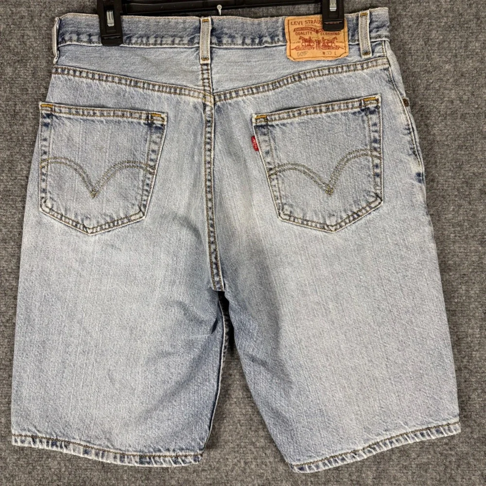 Levi's 505 Regular Fit Denim Shorts Men's 33 Light Wash Blue Jorts Y2K